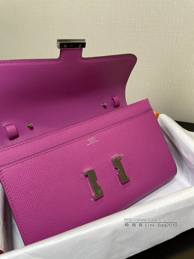 Hermes女士小挎包 愛馬仕Constance康康to go斜挎包 玉蘭粉銀扣  tdh2293
